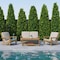 Flash Furniture Natural Cedar Poly Resin Loveseat-Cream Cushions JJ-C14022-BR-GG - alternate 3